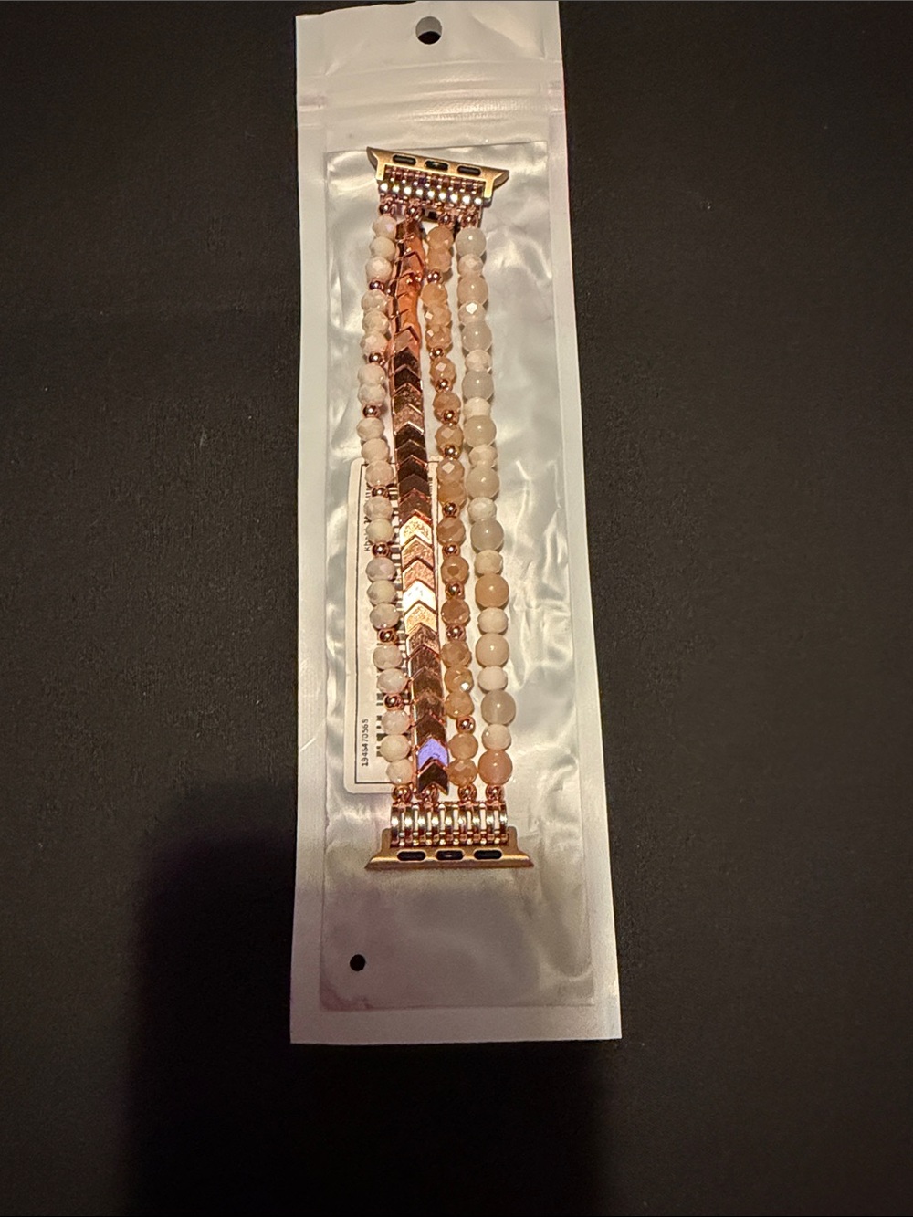 Apple Watch Rose Gold Beaded Multi-Strand Bracelet Band.